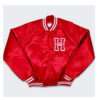 80s Harvard Crimson Men's Satin Red Bomber Jacket