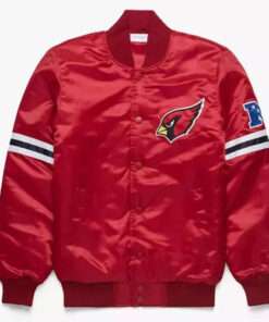 Arizona Cardinals Red Satin Varsity Letterman Jacket