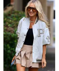 Jackie 'O' Henderson White Cotton Bomber Jacket