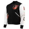 Letterman Baltimore Orioles Pro Standard Black White Varsity Jacket