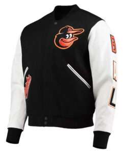 Letterman Baltimore Orioles Pro Standard Black White Varsity Jacket
