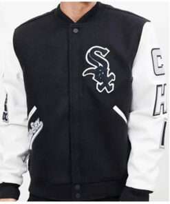 Letterman Chicago White Sox Black and White Varsity Jacket