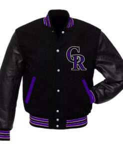 Letterman Colorado Rockies Men's Black Varsity Jacket