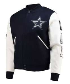 Letterman Dallas Cowboys Men's Black White Varsity Jacket
