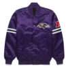 NFL Baltimore Ravens Purple Satin Bomber Varsity Jacket