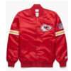 NFL Kansas City Chiefs Bomber Red Satin Varsity Jacket