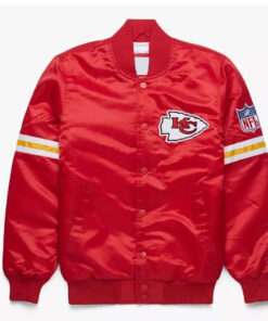 NFL Kansas City Chiefs Bomber Red Satin Varsity Jacket