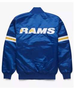 NFL Los Angeles Rams Royal Blue Satin Bomber Varsity Jacket