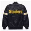 NFL Steelers Black Satin Jacket