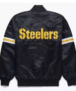 NFL Steelers Black Satin Jacket