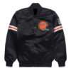 NFL Vintage Cincinnati Bengals Black Satin Varsity Bomber Jacket