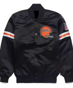 NFL Vintage Cincinnati Bengals Black Satin Varsity Bomber Jacket
