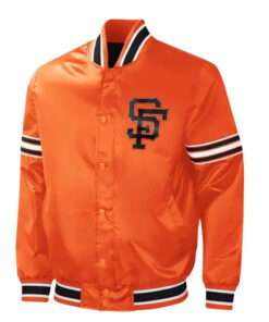 San Francisco Giants Orange Midfield MLB Satin Bomber Jacket